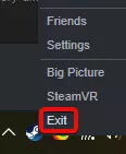 Steam Taskbar Exit Location
