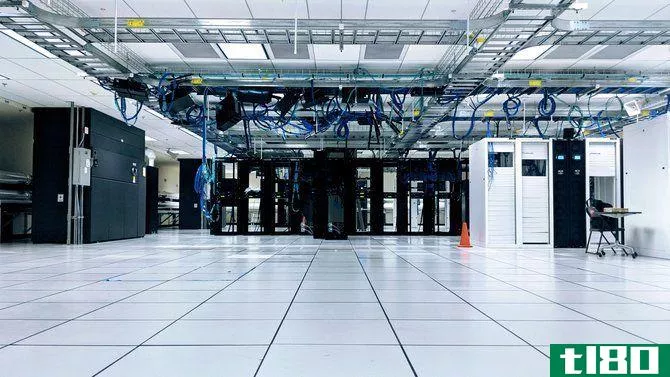 A datacenter room with server racks