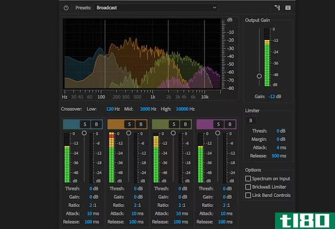 Premiere Pro multiband compressor effect