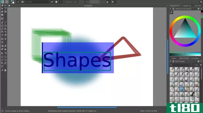 how to use Krita vs GIMP - shapes