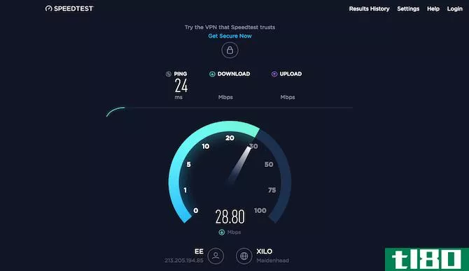 SpeedTest.net download speed - wifi speed test