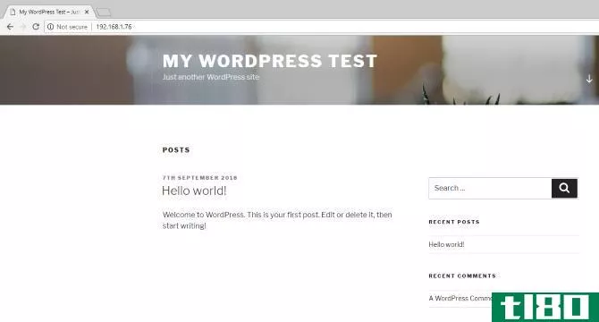 Installed WordPress site on a Raspberry Pi