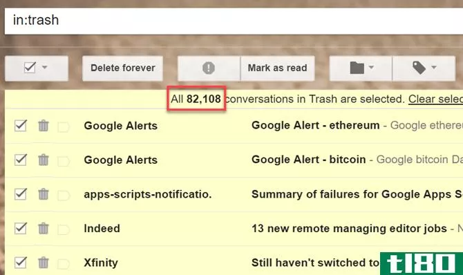 Clear Gmail Trash