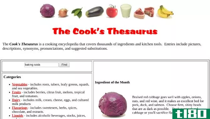 the cook's thesaurus suggests food substitutes
