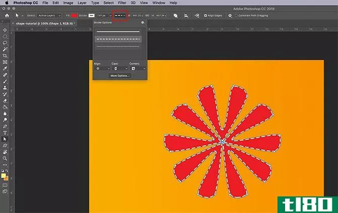 How to Use Custom Shape Tool Photoshop Adjust Stroke Type