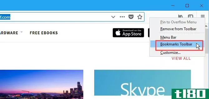 Show the Bookmarks Toolbar in Firefox