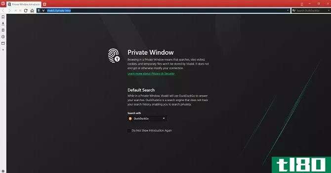 vivaldi private browsing mode on desktop
