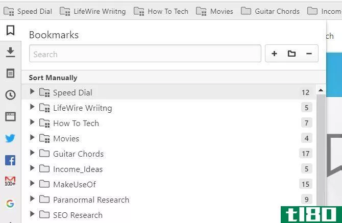 vivaldi browser bookmarks