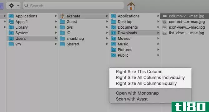 context-menu-opti***-in-column-view-in-finder-on-mac