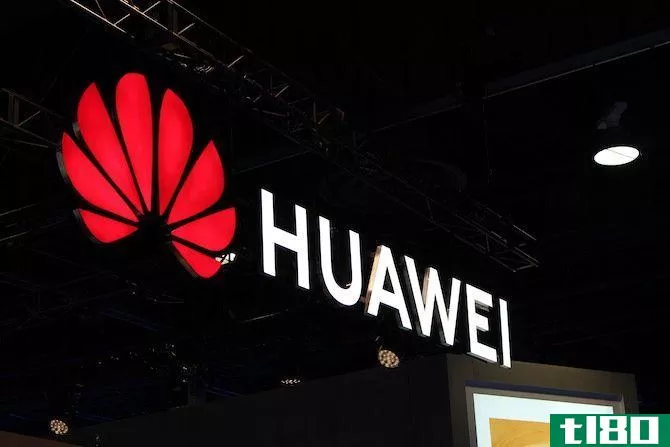 Photograph of Huawei booth at CES 2019