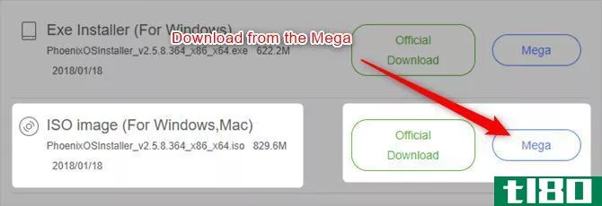 download ISO image from Mega