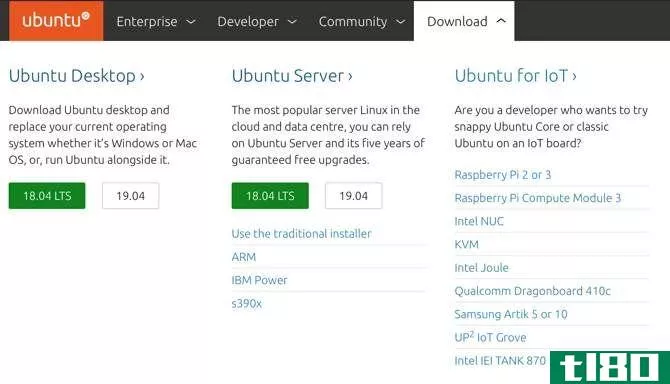 Ubuntu Server download on the Ubuntu website
