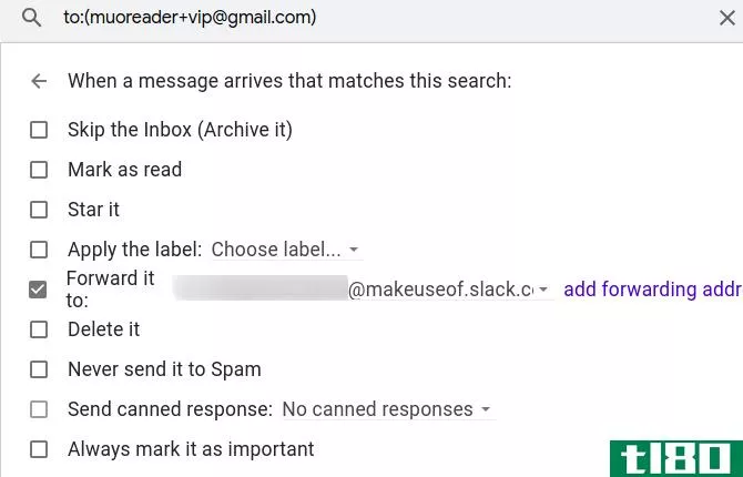 create a filter to forward emails from an alias to work email