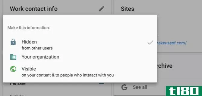 Hide personal details via Google account settings
