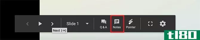 Create Transiti*** in Google Slides Toolbar Notes