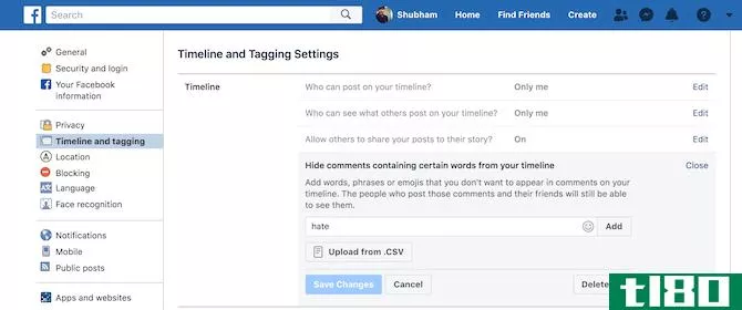 Mute comments with certain words on facebook