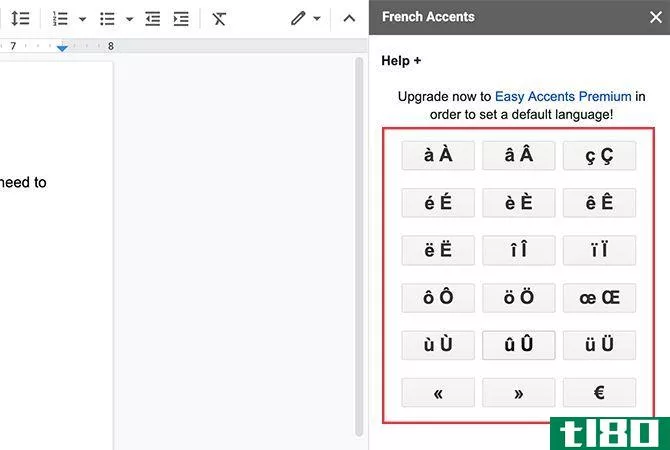 Insert accented characters into your Google Doc with Easy Accents