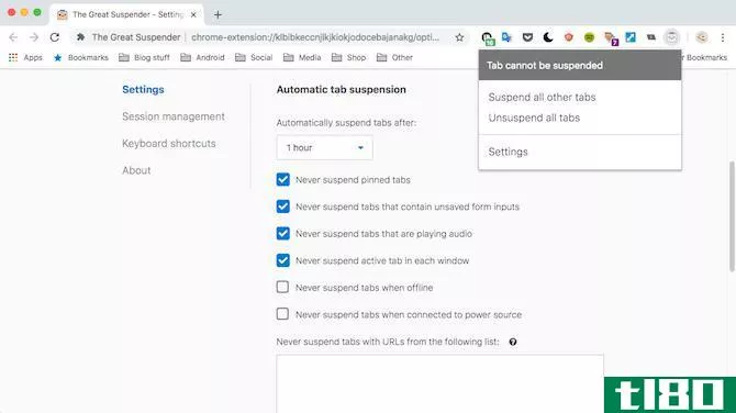 The Great Suspender Google Chrome Demo