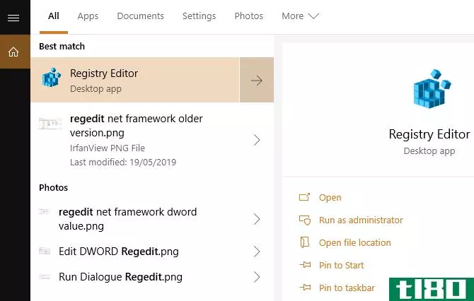 windows registry start menu entry