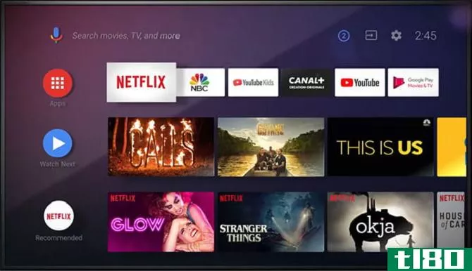 android tv home screen