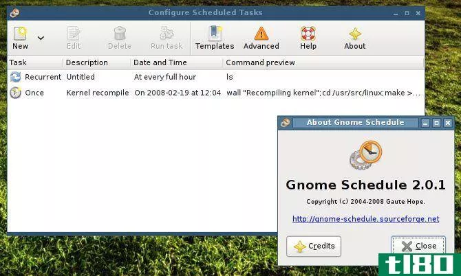 Gnome-Schedule's About screen