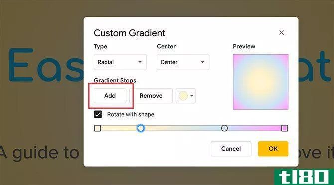 Custom Gradient Google Slides Move Color Stop