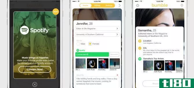 Linking Spotify to Bumble