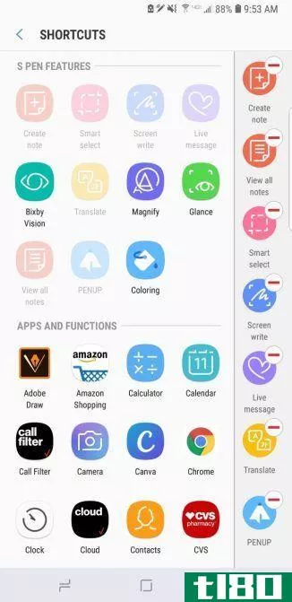 S-Pen Samsung Galaxy Note 9 Air Command Apps