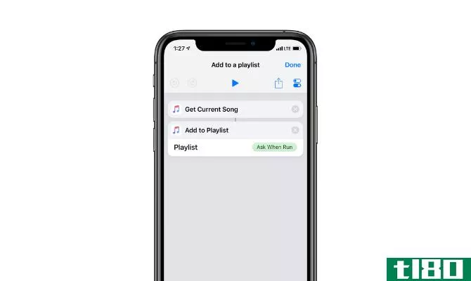 iOS 12 shortcuts add to a playlist