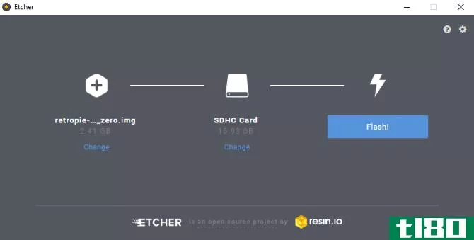 Use Etcher to write data to your SD card