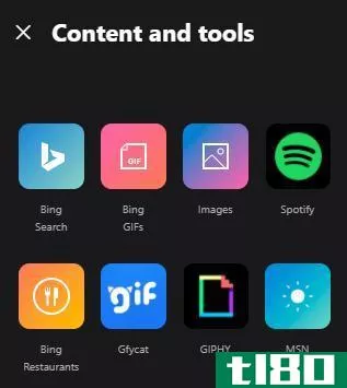 A selection of content and tools available for Skype