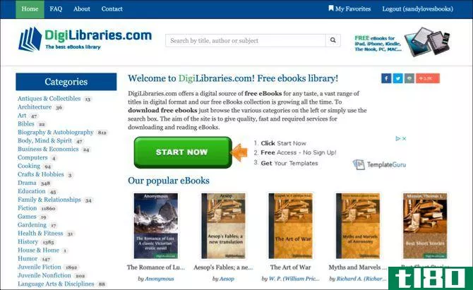 DigiLibraries free ebooks