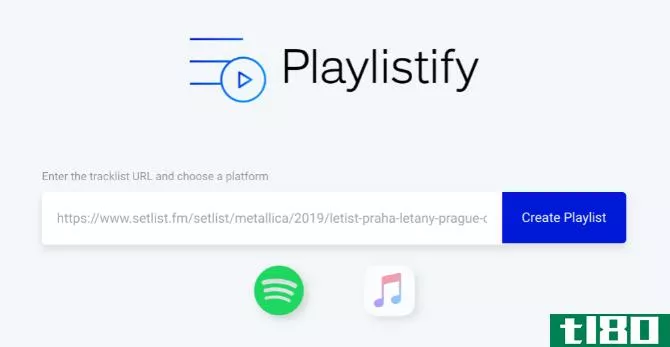 Playlistify creates playlists from setlists on 1001 Tracklists, setlist.fm, and livetracklist