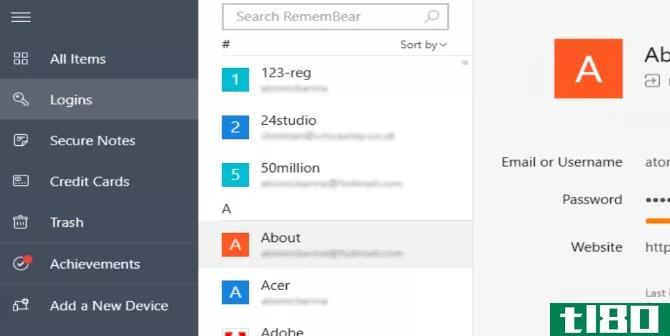 RememBear manages usernames and passwords