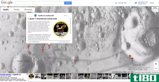 Explore Neil Armstrong and Buzz Aldrin's path on the moon with Google Moon