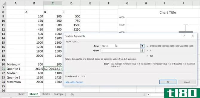 Excel Box and Whisker Plot Quartile Function
