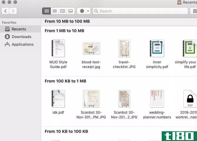 group-by-size-in-recents-view-of-finder-on-mac