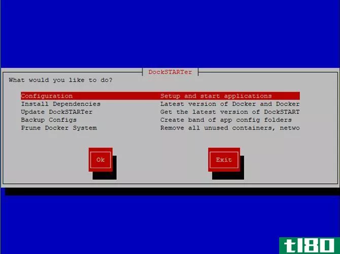 DockSTARTer Installation Terminal Screen Setup