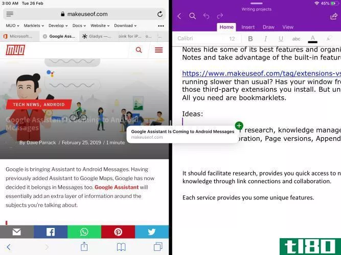 drag and drop link to OneNote