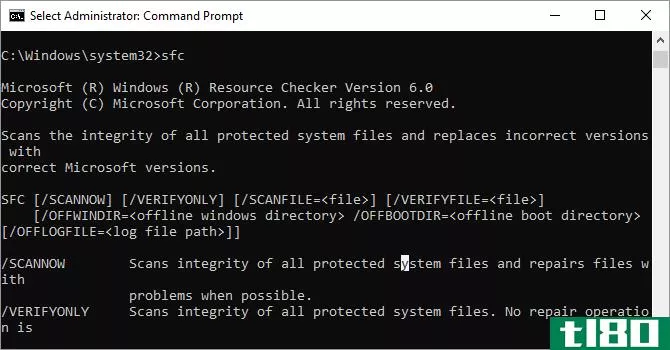 System File Checker sfc command opti*** available on Windows 10.