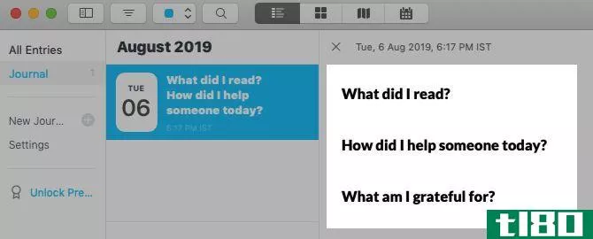 Daily reflecti*** in Day One on macOS