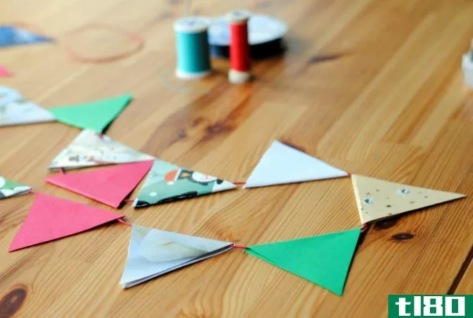 Recycled Christmas Card Bunting