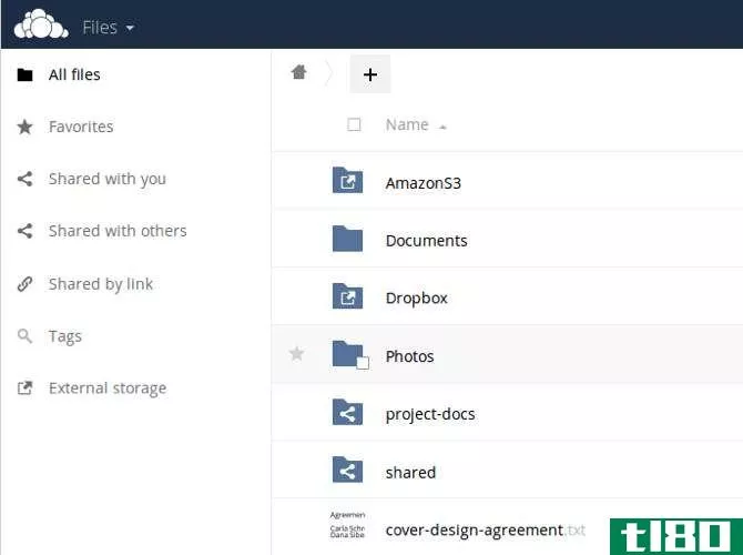 ownCloud user interface