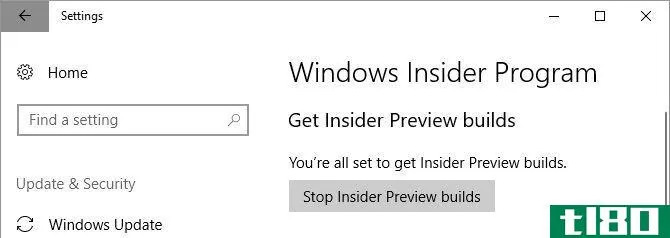 Windows 10 Stop Insider Preview Builds