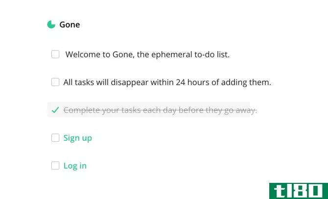 Create an ephemeral to-do list with Gone