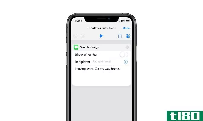 iOS 12 shortcuts predetermined text