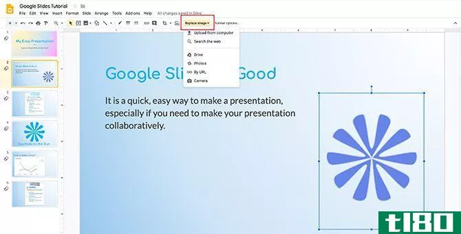Image Editing in Google Slides Replace Image