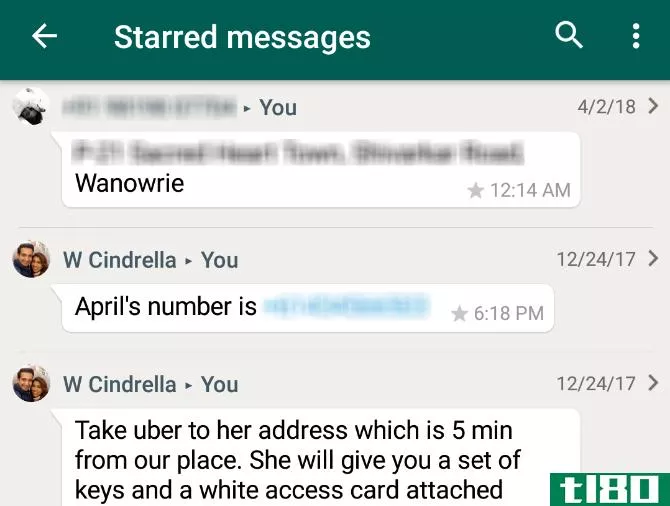 whatsapp starred messages