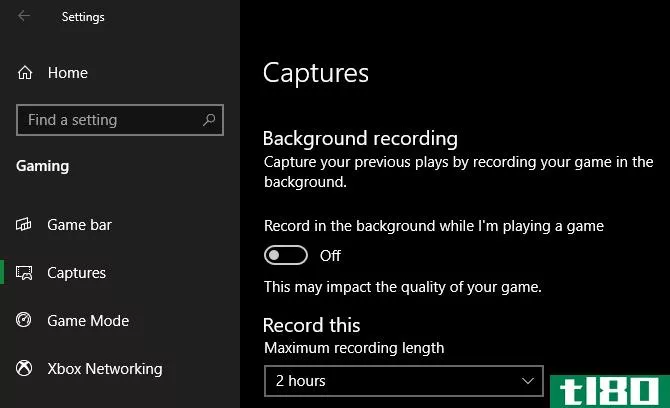 Windows 10 Disable Game Recording