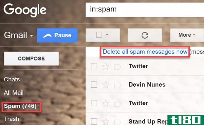 Delete Gmail Spam